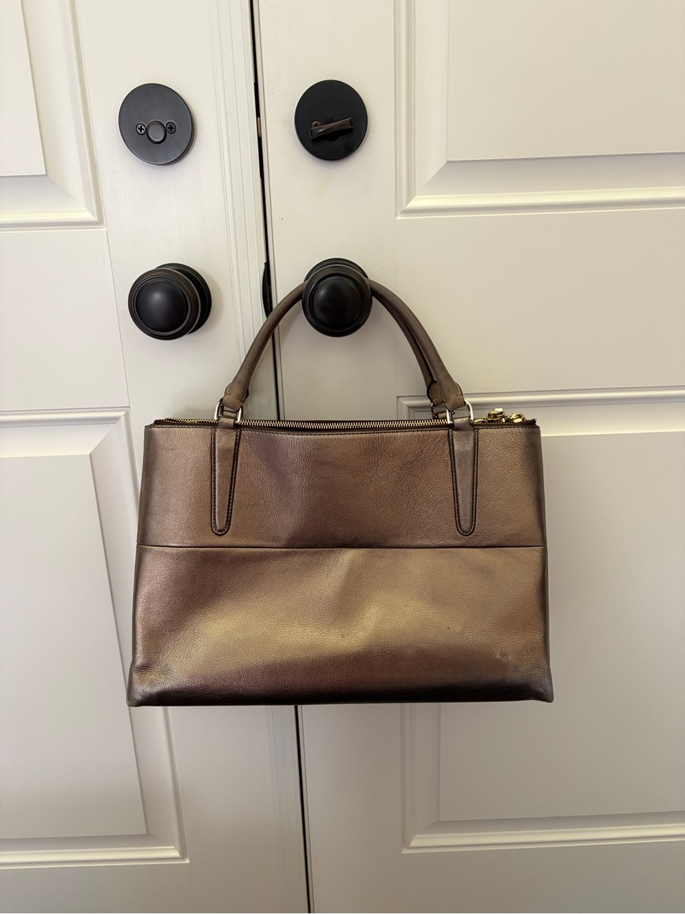 Coach Metallic Bronze Satchel Bag